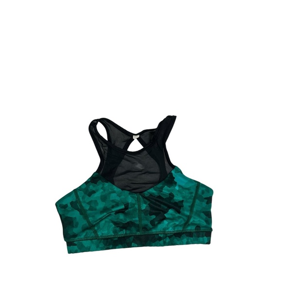 Lululemon Sports Bra Womens Green Racerback Sleeveless Compression Lace Run Sz 6 - Picture 2 of 12